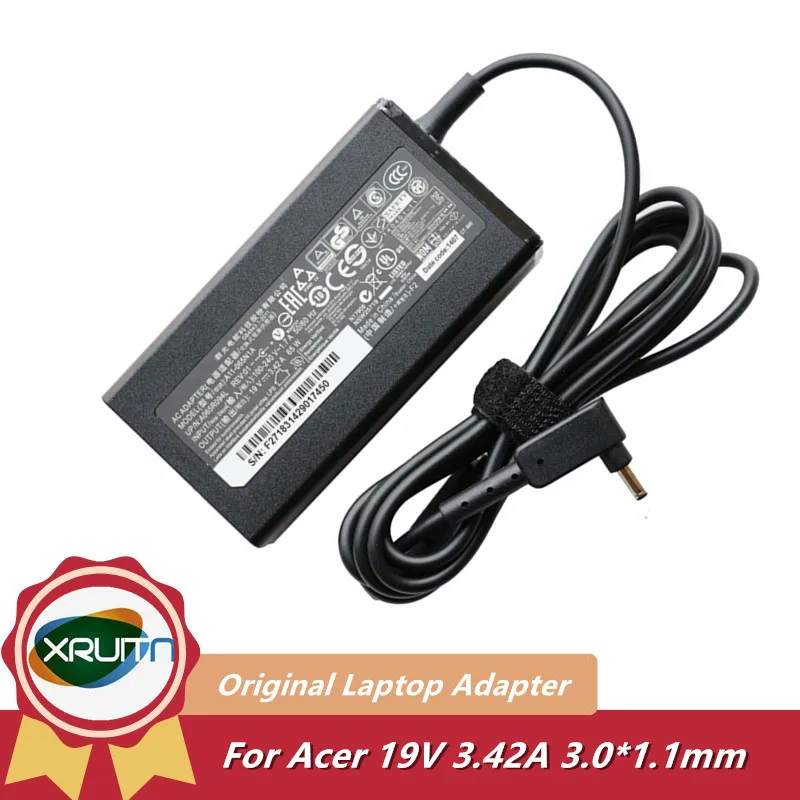 Original 19V 3.42A 65W  AC Adapter Power Charger For Acer Spin 3 SP314-54N-56S5 A11-065N1A ADP-45HE BB PA-1450-26AC A045R016L