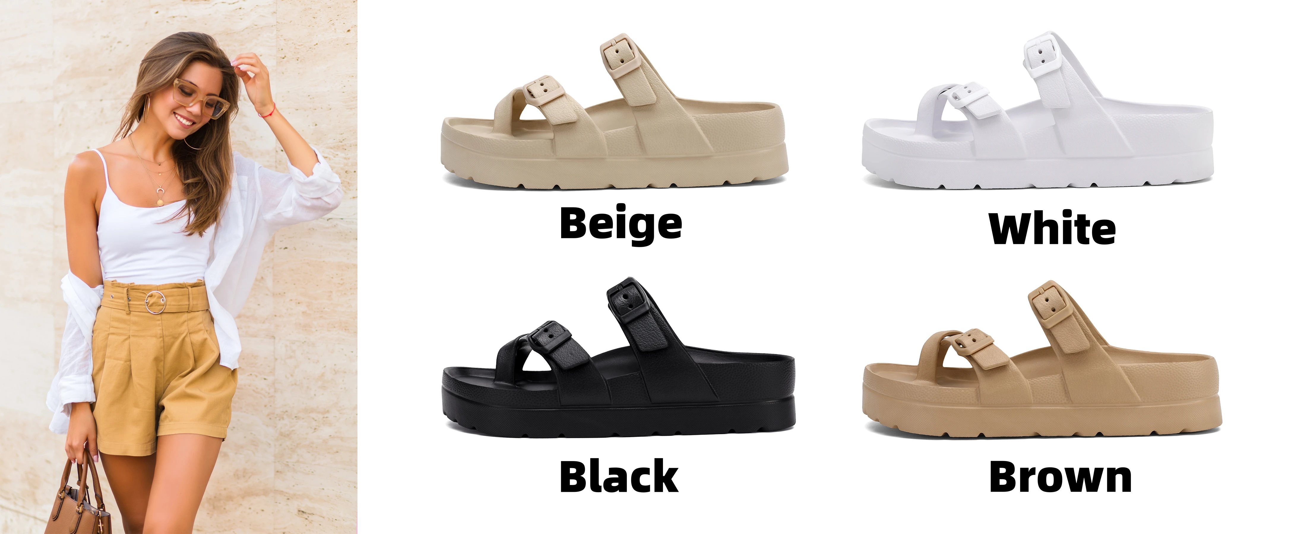 Comwarm Orthopädische Damen-Sandalen mit Verstellbarer Schnalle Rutschfeste Modische Slides Weiche Sohle Strandpantoffeln mit Gewölbeunterstützung – Detail 11