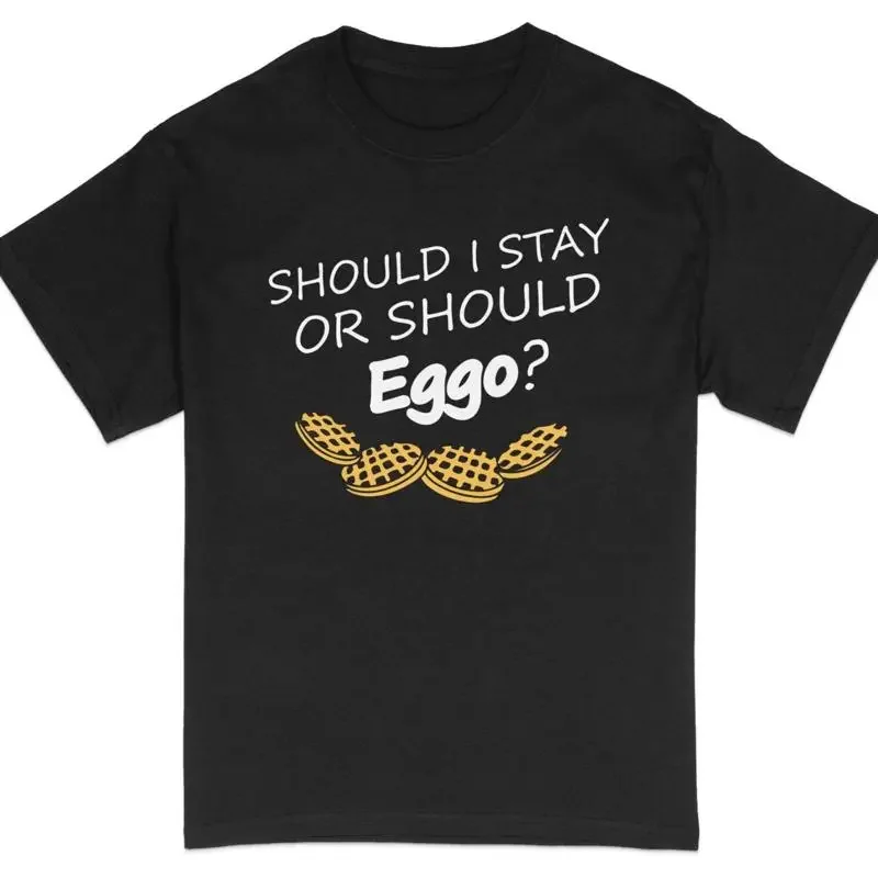 32 Funny Waffle Lover T Shirt Should I Stay or Eggo Breakf