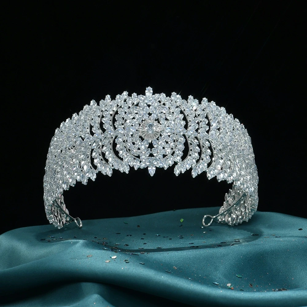 

Luxury Bridal Headbands Wedding Hair Jewelry Accessories Cubic Zirconia CZ Elegant Bride Tiaras Crowns For Women Prom Headdress