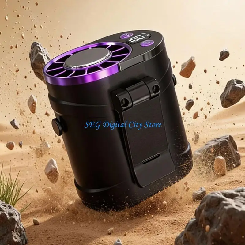 U75B USB Power Waist Clipping on Air Conditioner Fan With Large Capacity Battery Screen