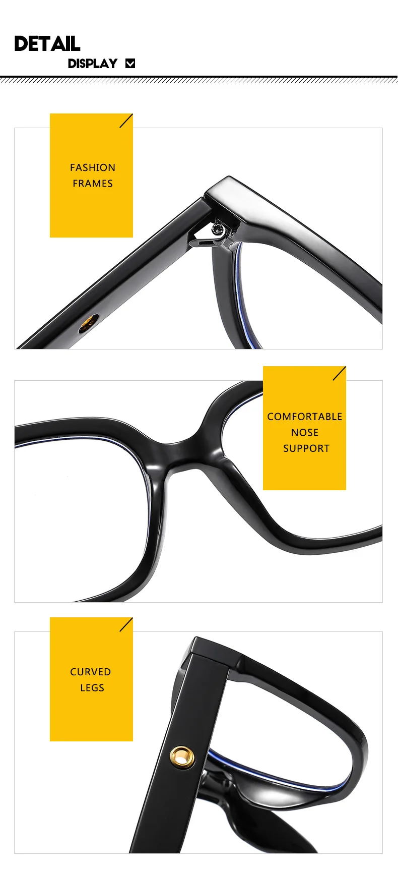 Neue Marke Design Mode übergroße quadratische Brille Frauen Rahmen photo chrome Anti-Blaulicht Computer Hyperopie Lesebrille – Detail 14
