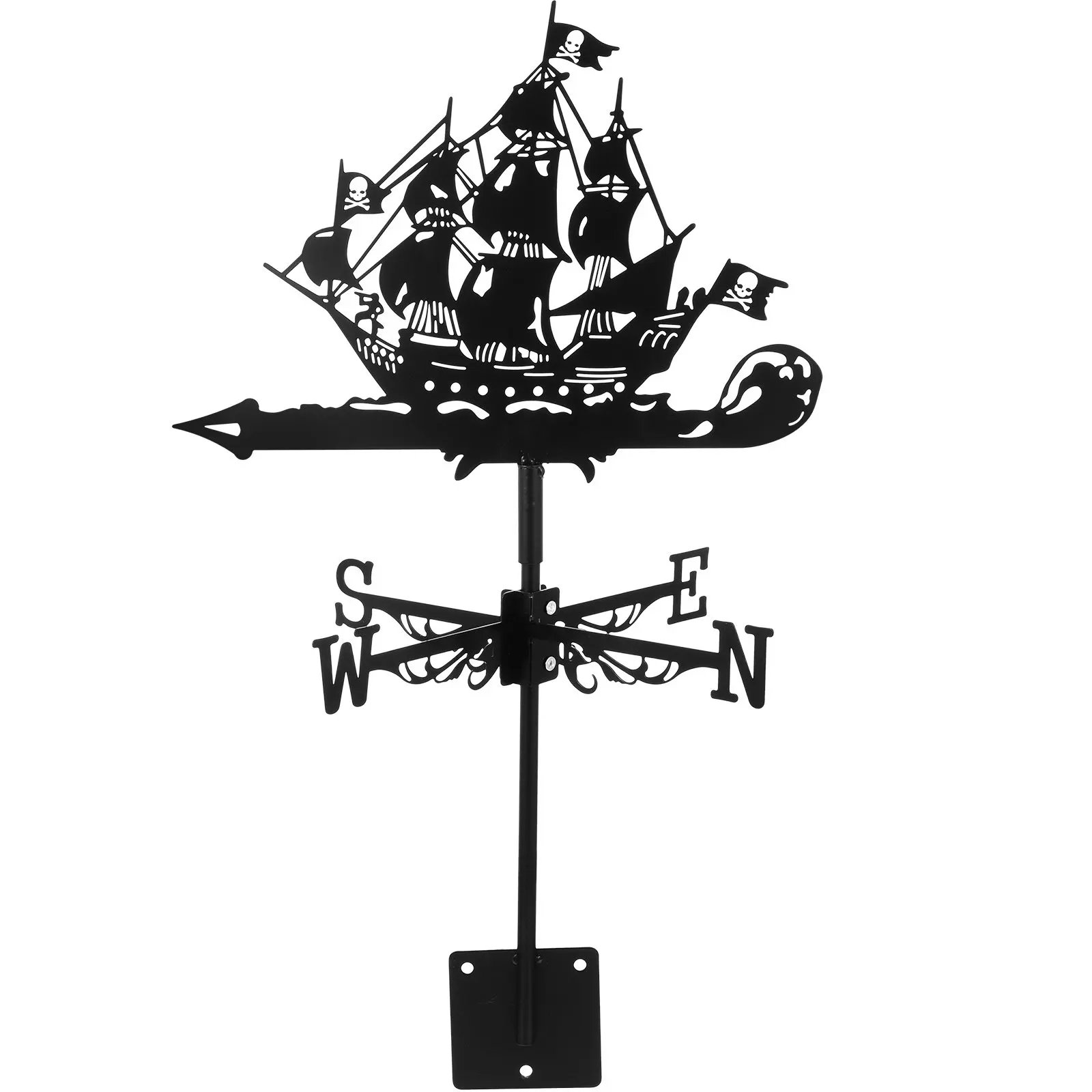 1Set Iron Weather Vane Metal Wind Direction Indicator Garden Yard Lawn Outdoor Decorative Weather Station Yard Decor