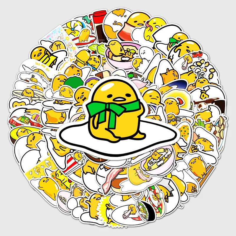 100Pcs Gudetama 스티커 만화 DIY 낙서 스티커 장식 스케이트 보드 노트북 노트북 수하물 방수 데칼 완구