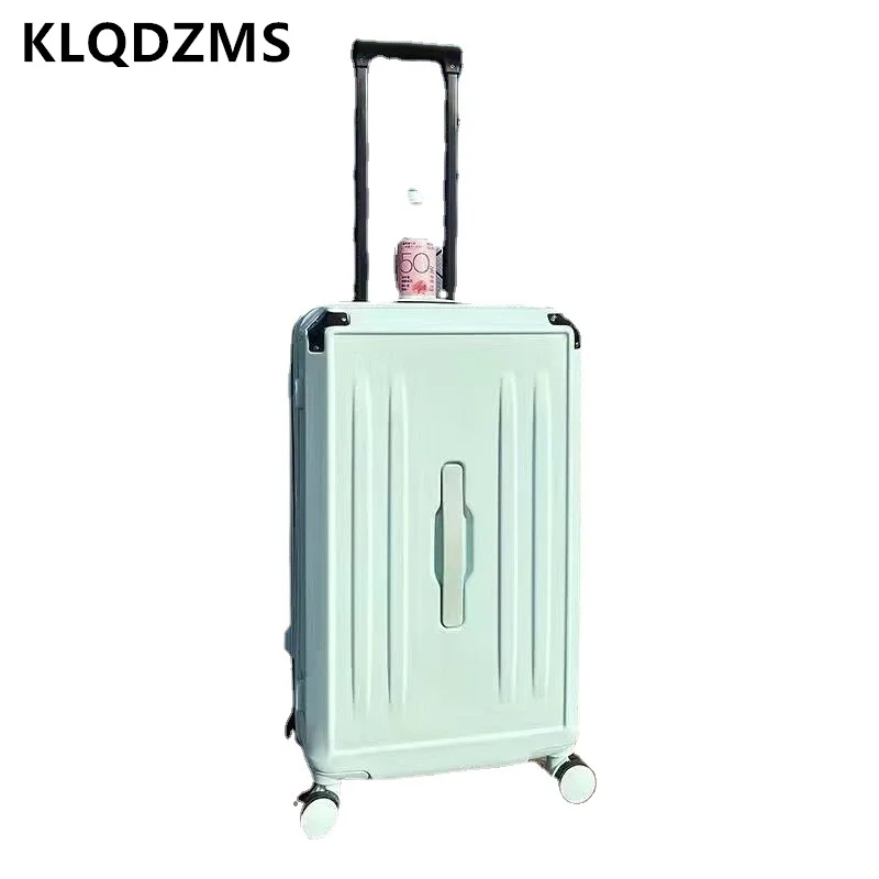 Klqdzms Abs + Pc Bagage 20 "22" 24 "26" 28 Inch Grote Capaciteit Trolley Case Dames Boarding Box Heren Met Wielen Rollende Koffer