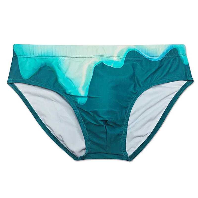 

Sexy Underwear Printed Briefs with Pad Men's Beach Swimming Trunks Beach Briefs Exposure Sexy Beach Swimsuits