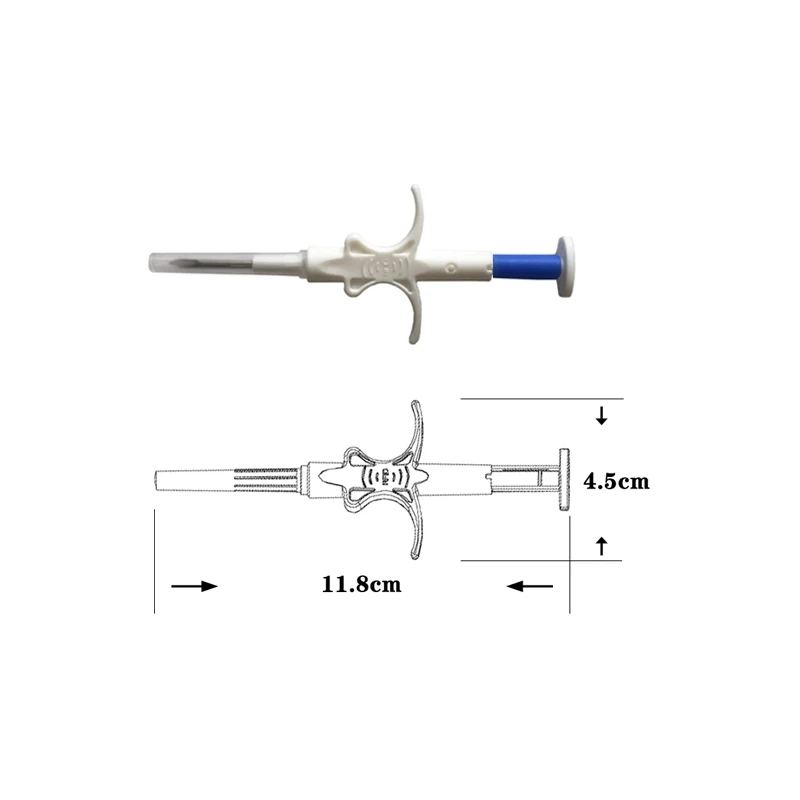 RFID 태그 칩 애완 동물 ID 동물 마이크로 칩 추적 태그 일회용 바늘이있는 134.2khz JT-A002 100pcs 2.12x12mm