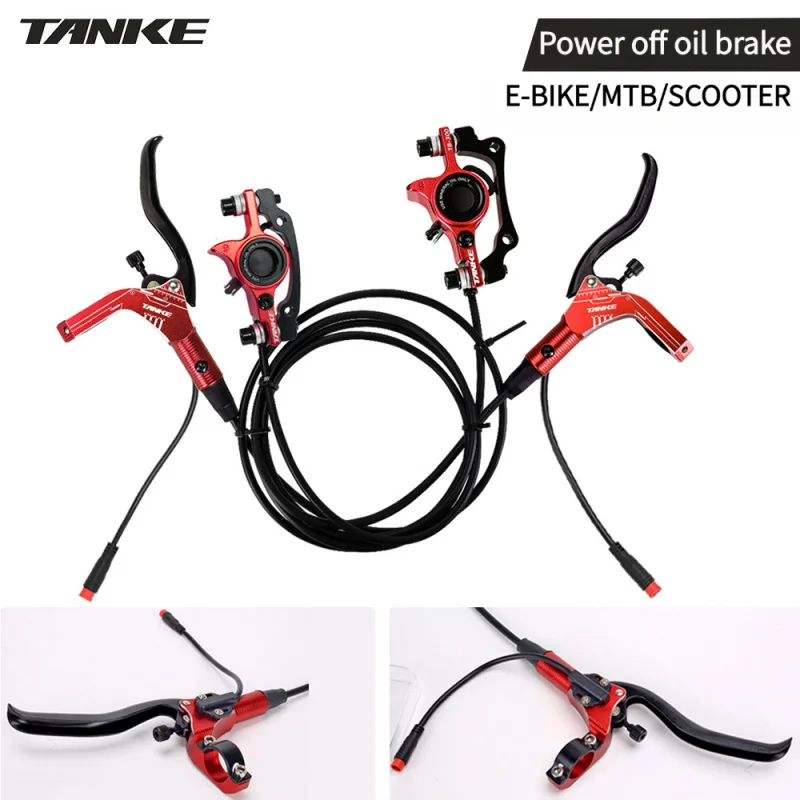 

TANKE E-Bike MTB Комплект гидравлических дисковых тормозов Электрический скутер Управление питанием Переключатель велосипедных тормозов Роторы 160 мм Алюминиевый сплав
