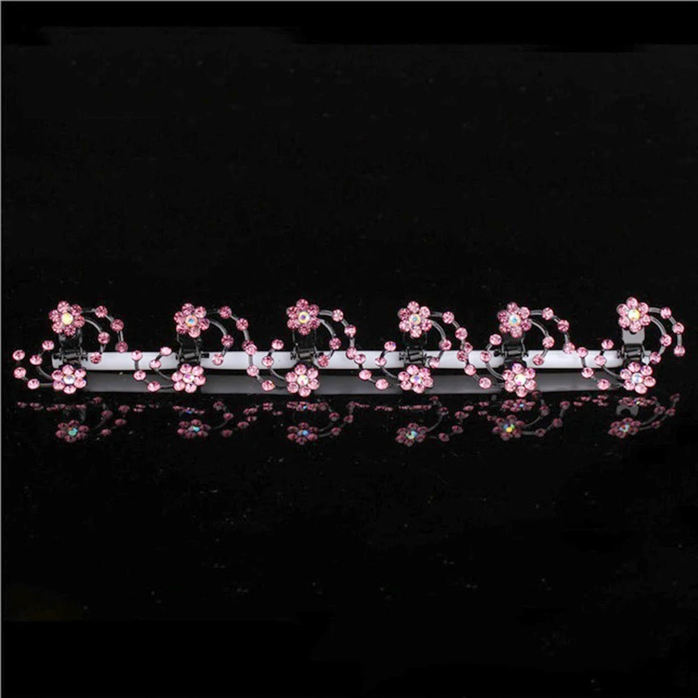 

1pcs Plum Blossom Rhinestone Hair Clip Crystal Flower Hairpin Bridal Wedding Party Accessory Lightweight Headdress For Prom
