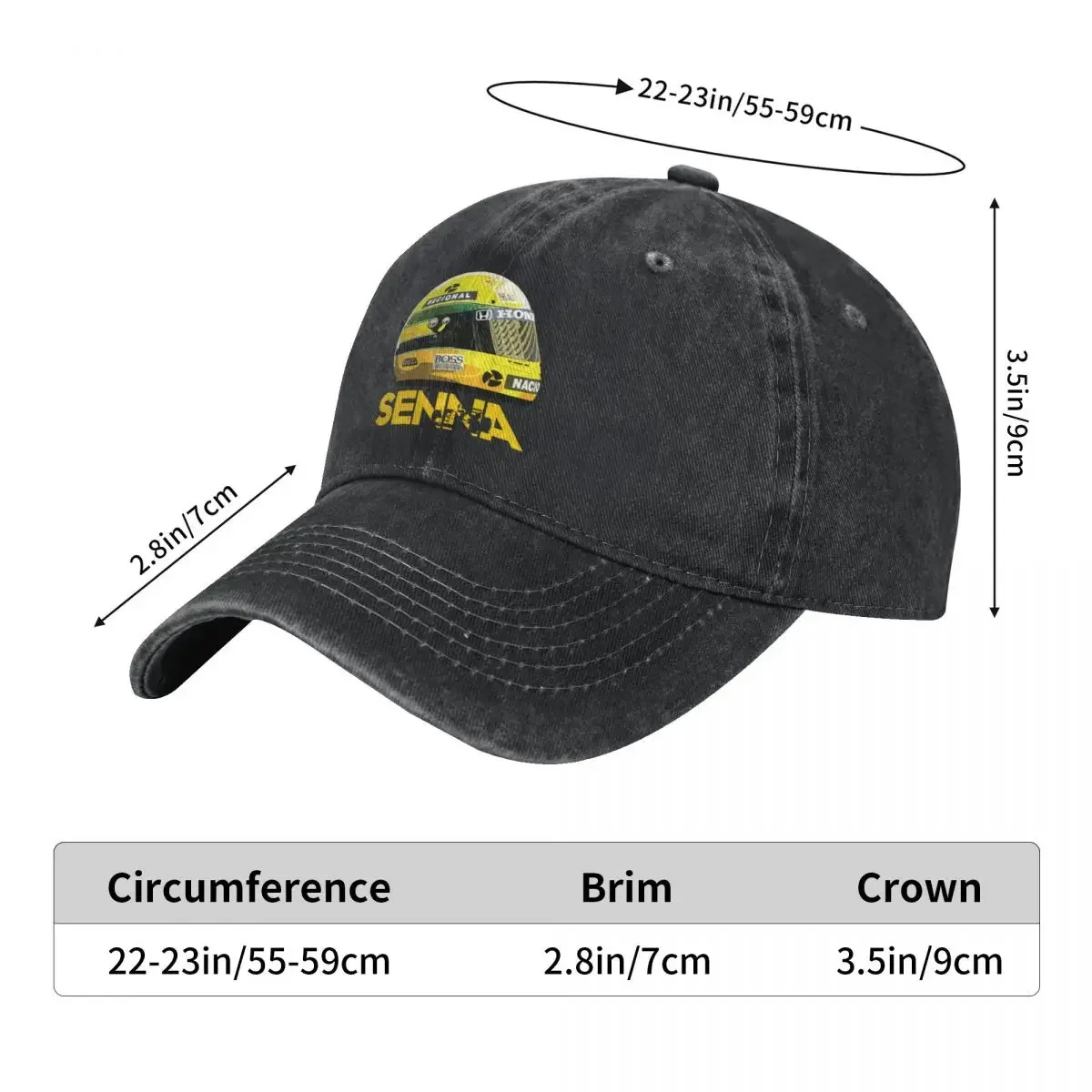 Classic Ayrton Senna Baseball Cap Unisex Cotton Washed Trucker Hat Adjustable Caps Hat