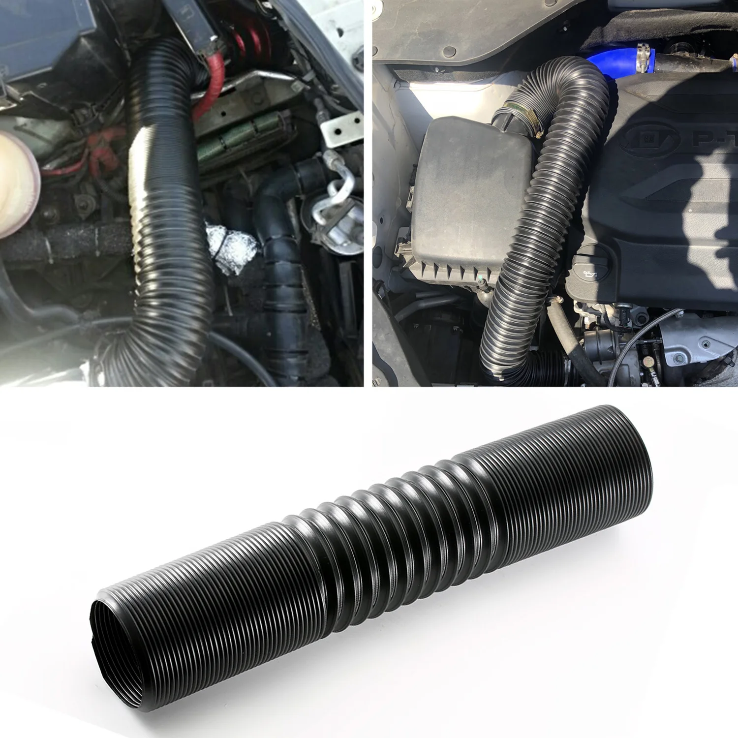 Automotive Klimaanlagenfilter Ansaugrohr-Set 76mm Stahldraht Wellrohr Teleskop-Luftansaugkanal – Detail 1