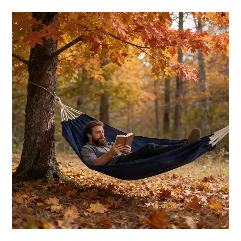 

Duty Double Canvas Camping Hammock With AntiTip Design, Portable Tree Hammock Two Adults, Beach, Backyard, Patio, Garden And Tr