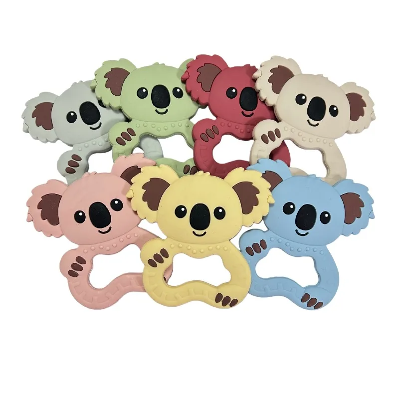 2/5PCS Silicone Beads BPA Free Baby Teether Animal Newborn Teething Toy DIY Pacifier Chain Necklace Accessories