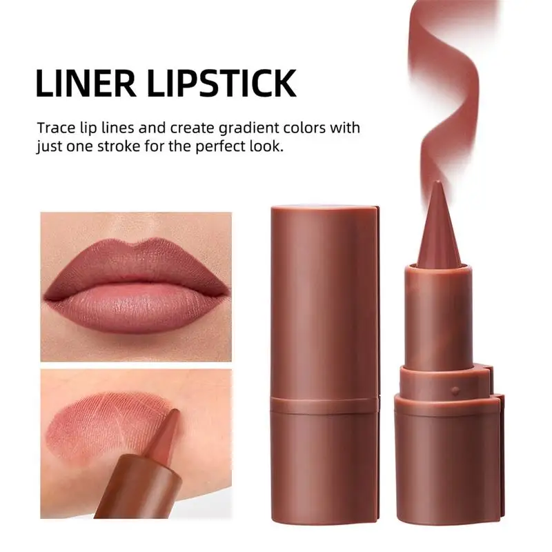 Pointed Lip Liner Blended Gradient Lip Liner Matte Nude Dark Brown Red Lip Liner Matte Matte Non-stick Lip Liner Dark Lip Liner