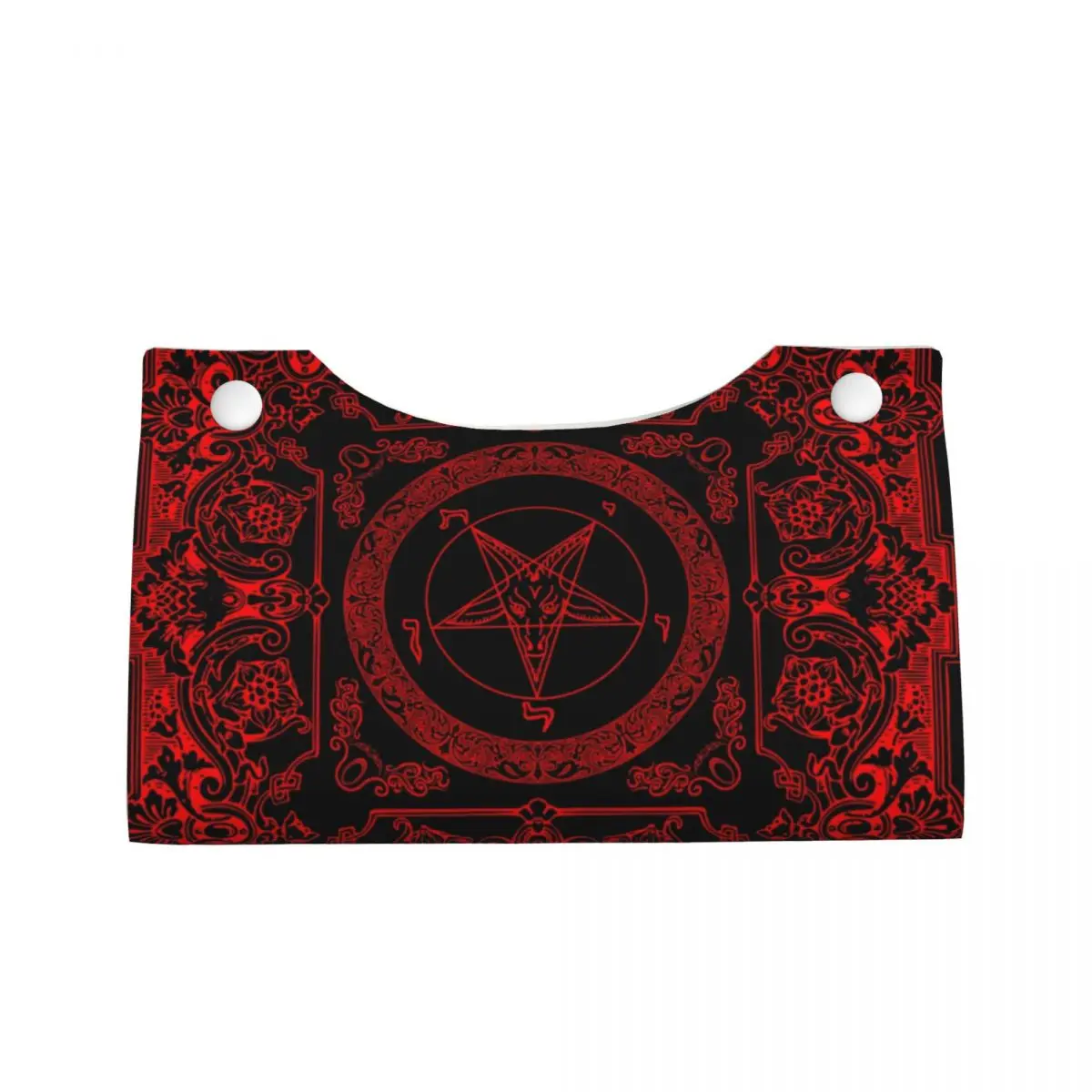 Custom The Sabbatic Goat Baphomet Tissue Box Cover for Satanic Occult Pentagram PU Leather Rectangular Facial Tissue Box Holder