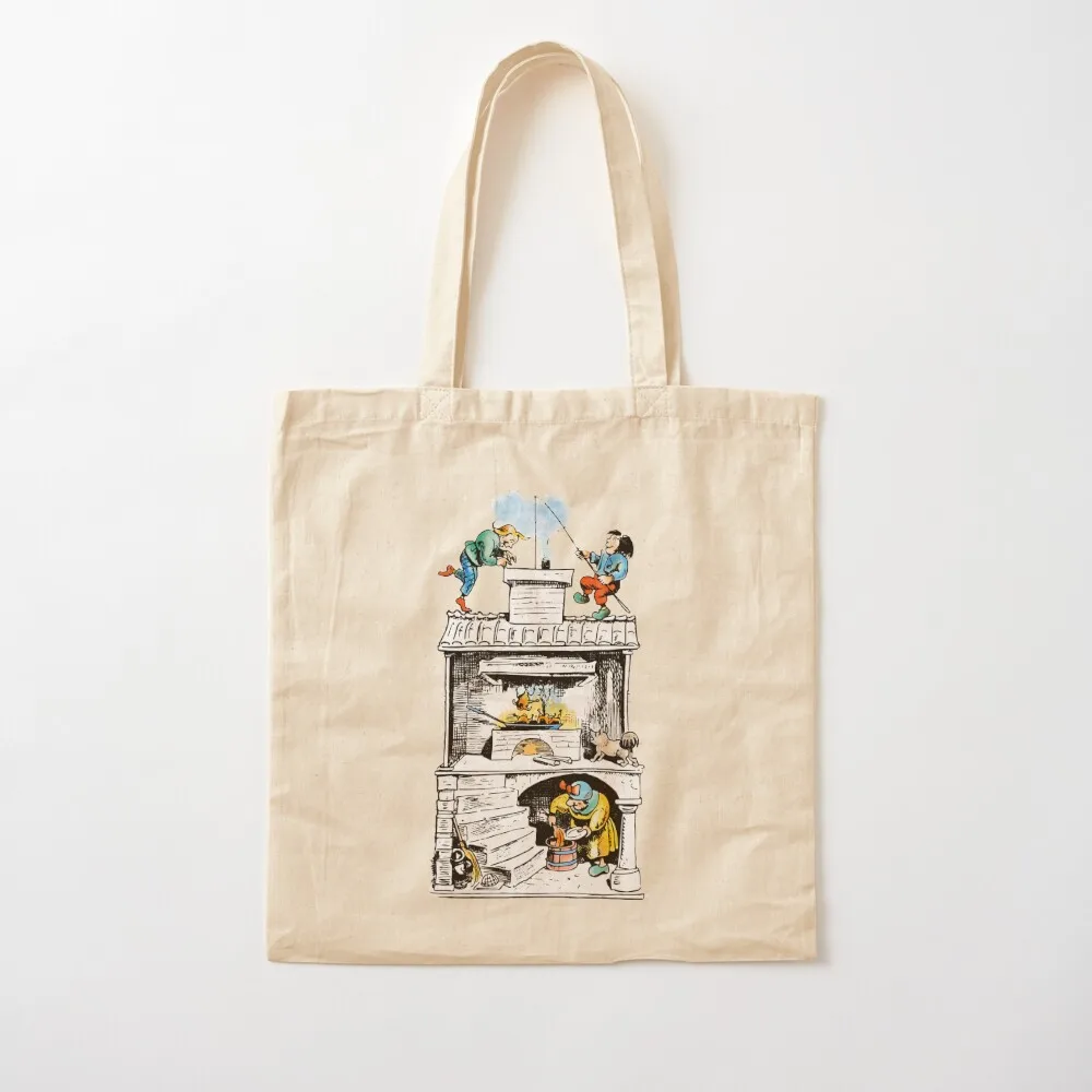 Max and Moritz steal chickens, funny drawing, Wilhelm Busch Tote Bag