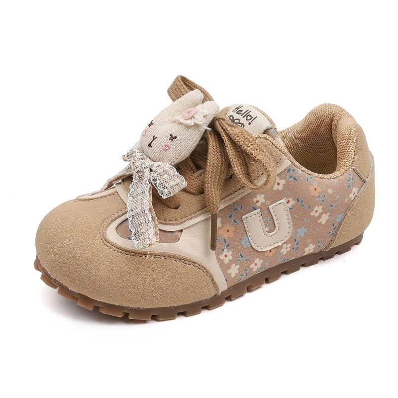 Children's Fashion Sneakers 2026 Spring Summer Girls' Cute Bunny Floral Print Casual Shoes Running Shoes Stylish and Comfortable