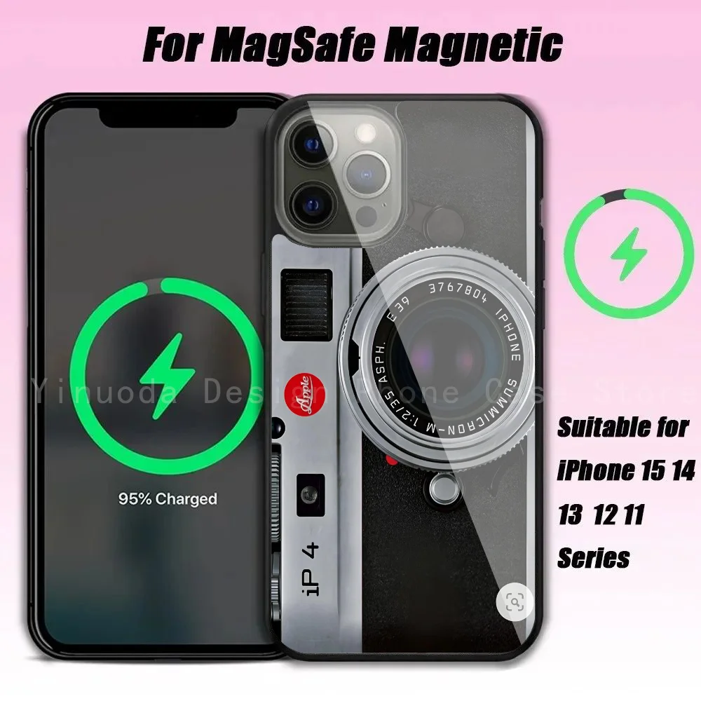 Vintage Tape Camera Gameboy  Phone Case  for iPhone 16 15 14 13 Pro Max 11 Mini Alex Mirror For Magsafe Wireless Charging Cover