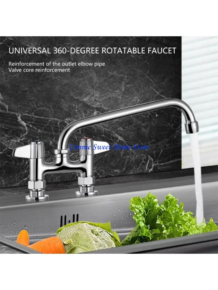

LXAF 2Pcs Zinc Alloy Faucet Handle Replacement 0.43 Round Stem Hole Faucet Handle for Industrial, Restaurant, Kitchen Faucet