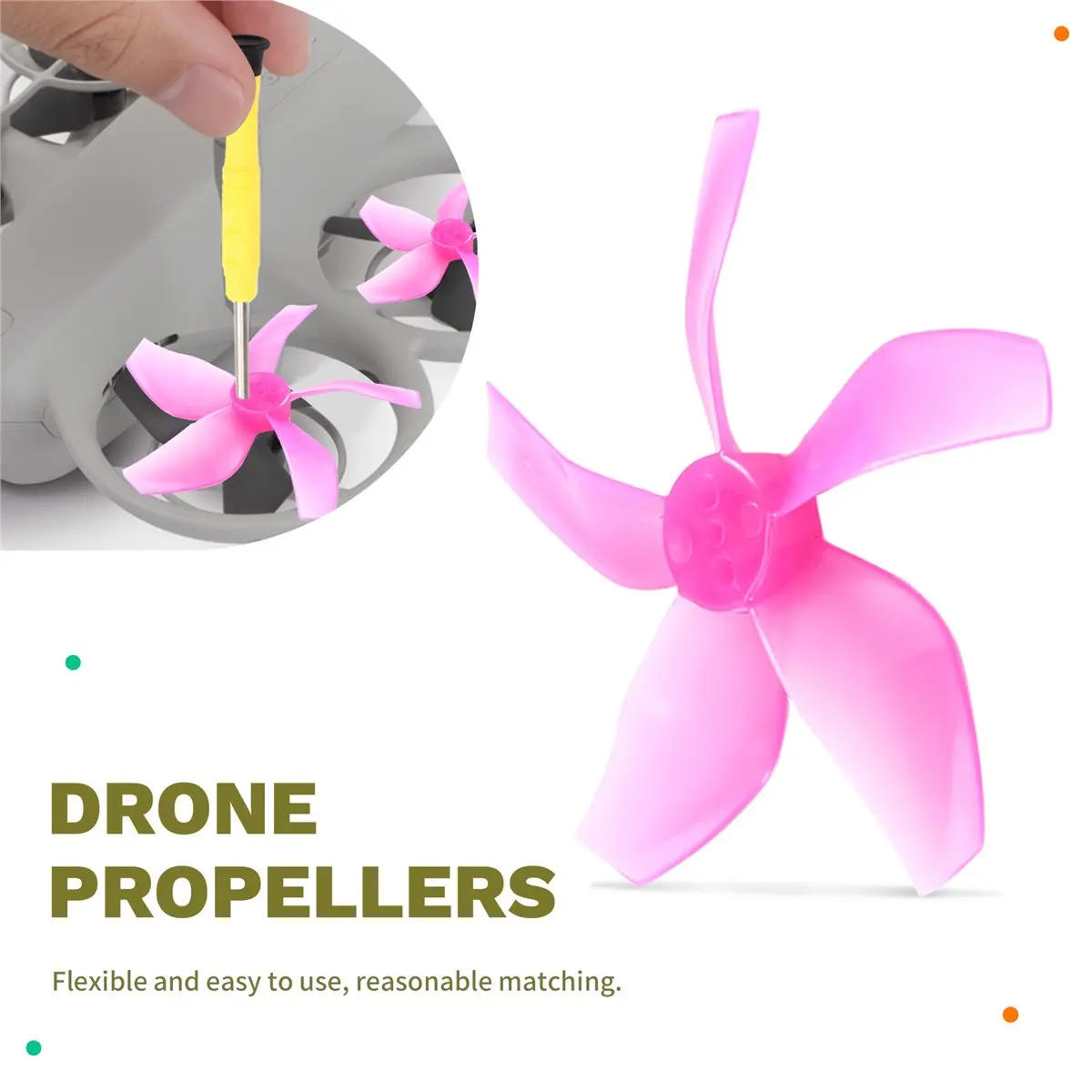-[T1438C Digital]5 Propellers for NEO Drone, Replacement Spare Parts,Quiet Low-Noise Blades,Accessories for NEO Quadcopter