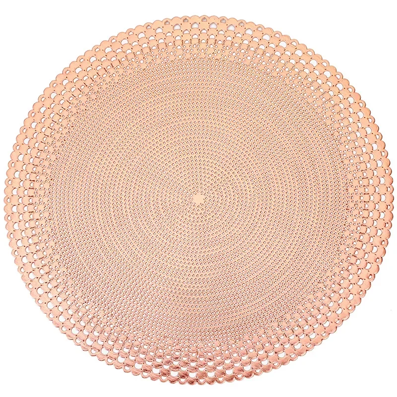 مفرش دائري مانع للانزلاق ، مفرغ للخارج ، عزل حراري ، حصيرة طاولة ، قاعدة أكواب ، طراز غربي ، كلوريد متعدد الفينيل ، فندق ومطعم ، قطر 38 ، 2 #6