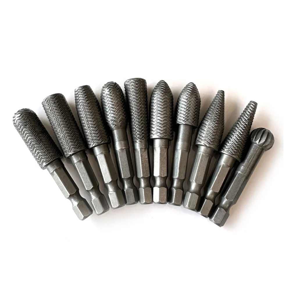 Tool Hex Shank Grinding Head Rotary Rasp Tool Hex Shank Grinding Head Milling Application Grooved Design Engraving Precision