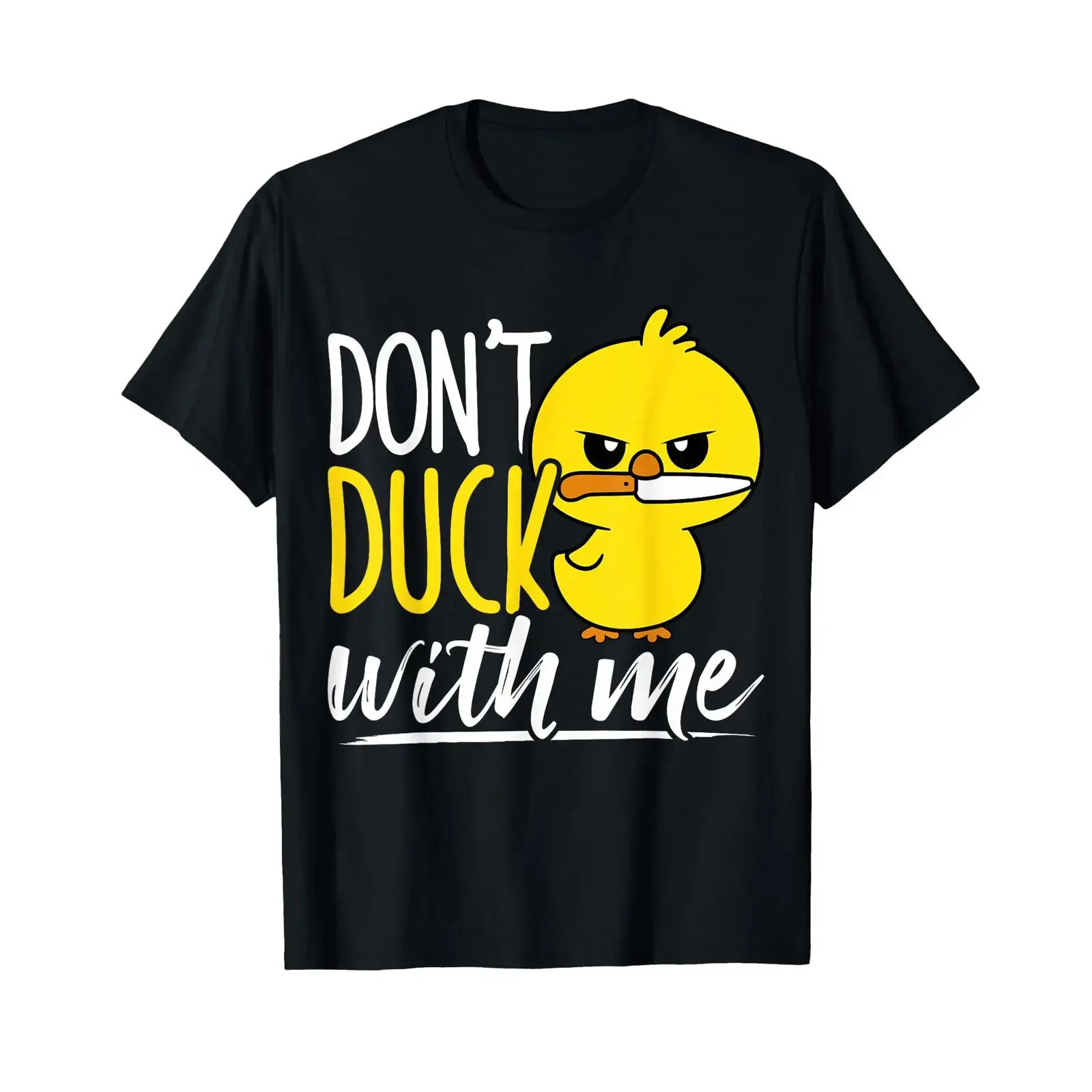 Don't Duck With Me Knife Fun Funny Duckling T Shirt vintage Washed Comfortable Stretched fashion Top For Everyday Wear Soft