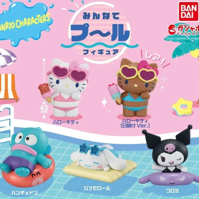 

5cm Cinnamorol Kuromi My Melody Beach Style Cute Figure Model Statue Desktop Ornament Collection Toy Birthday Gift for Friend