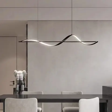 NEO Gleam 120cm 현대 알루미늄 Led 펜던트 조명 주방 섬 식탁 사무실 바 비품 매달려 펜던트 램프