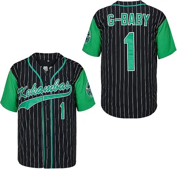 Double Stitched #1 G-Baby  Kekambas The Movie White black Baseball Jerseys Mens