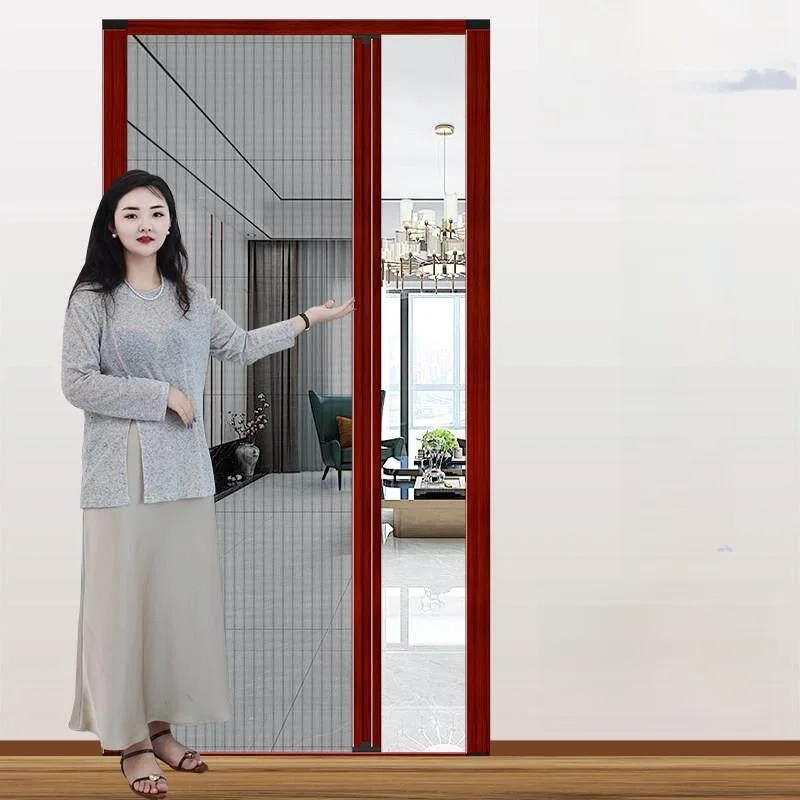 Mosquito-Resistant Diamond Mesh Door Curtain Self-Adhesive Magnetic Block Design No-Punching Required for Home Use Window Screen