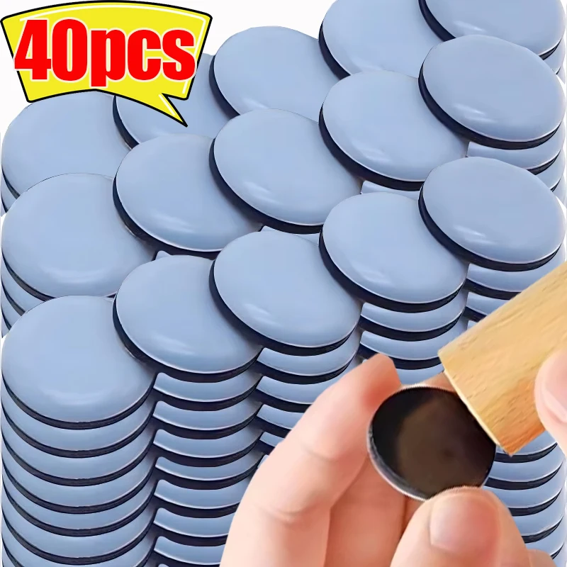 

40-4PC Furniture Slider Pads Self Adhesive Floor Protector Mat Anti Scratch Rubber Sofa Table Chair Legs Pad Furniture Accessory