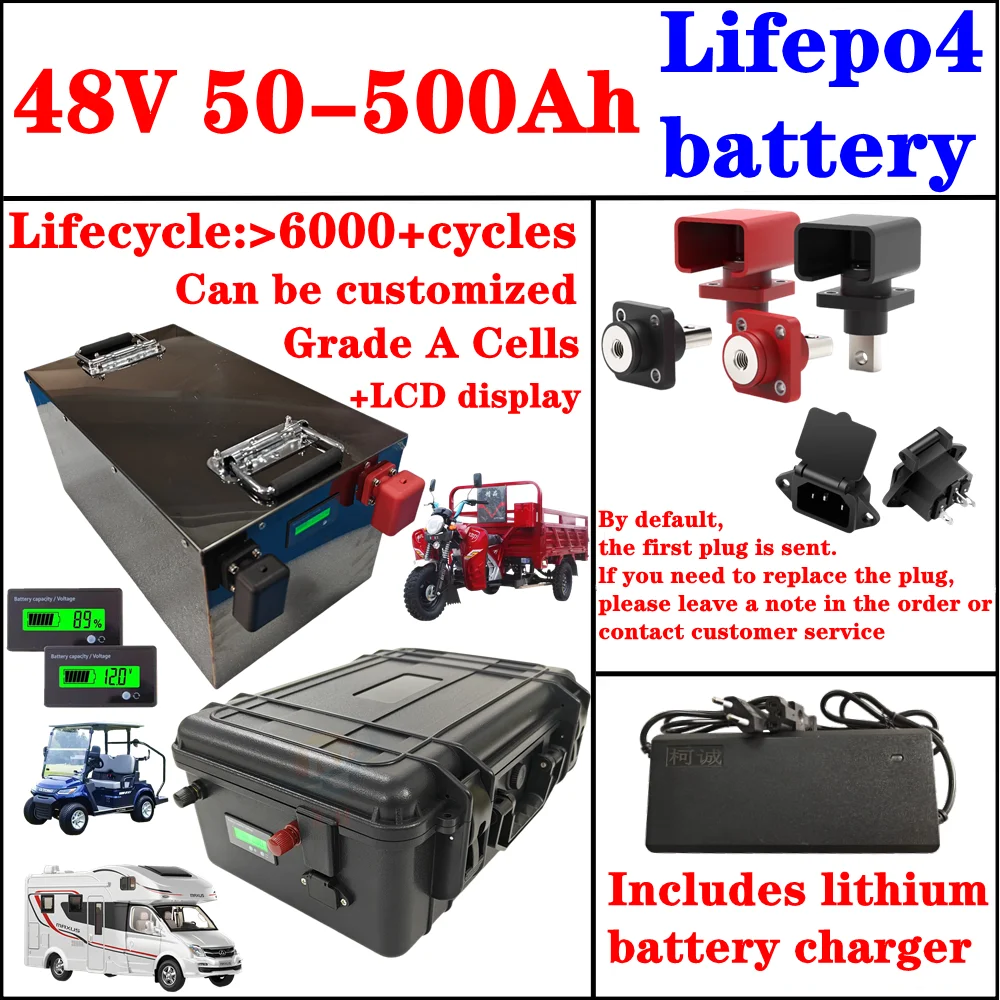 

Литий-железо-фосфатные (LiFePO4) аккумуляторы 48В 200Ач, 50Ач, 60Ач, 100Ач, 150Ач, 300Ач, 400Ач, 500Ач для гольф-каров и солнечных систем мощностью 5кВт, 10кВт, 14кВт