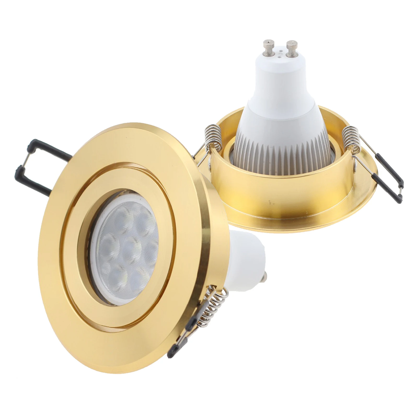 10pcs/lot Round White Adjustable LED Ceiling Downlight Frame GU10 MR16 GU5.3 Fitting Spot Lights Frame Lamp Socket Holder