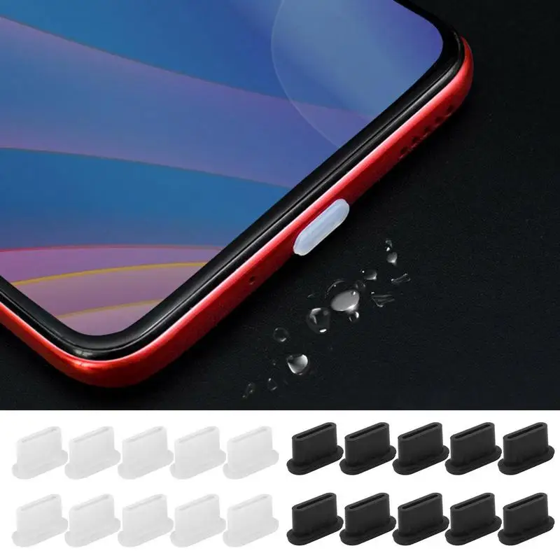 10 PCS Type-C Silicone Dust Plugs Charging Port Cover Phone USB Charging Port Protector Cover C-Type Port Plugs For Tablets