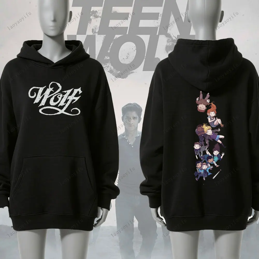 في سن المراهقة وولف هوديي الرجال البلوز الجدة تتجه الملابس الخريف والشتاء الدفء رياضية الشارع أزياء رياضية
