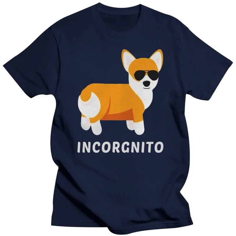 tshirt Men tshirt Funny Corgi T-Shirt Funny Incorgnito Animal Tee cool Printed tees top blackmen Casual top