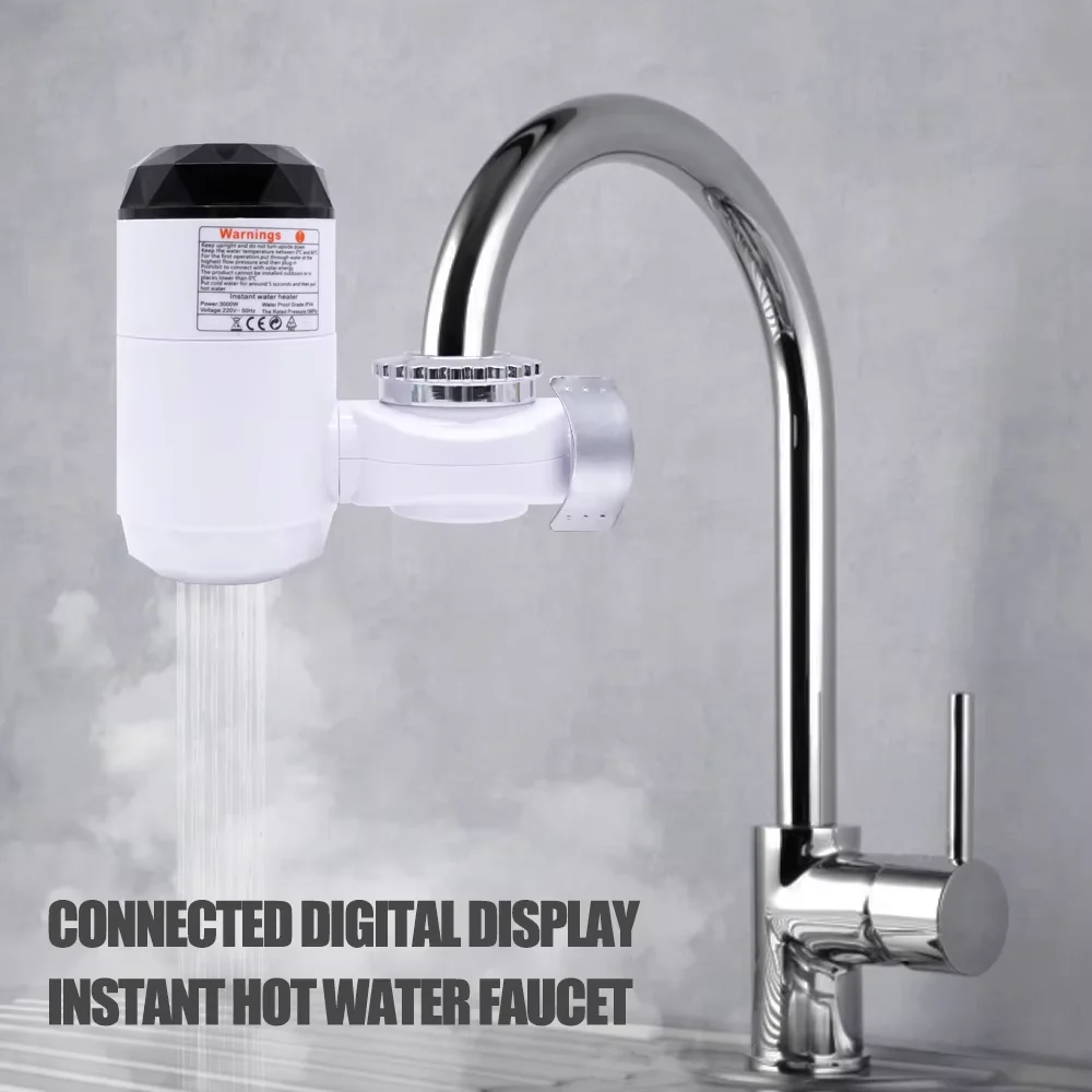 Instant Electric Water Heater Tap Faucet Stainless Steel Water Faucet Heater Cold Heating Faucet Tankless Water Heater Kitchen