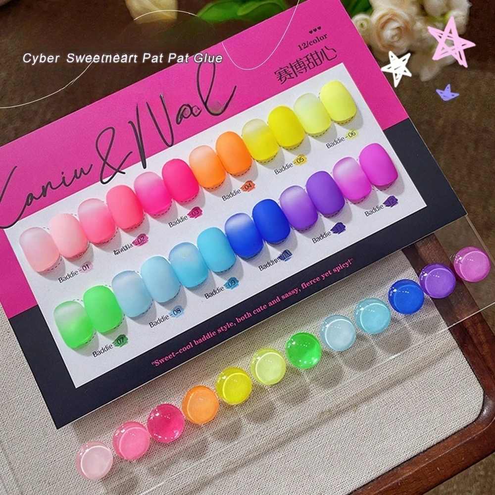 12 farben Fluoreszierende Pat Ombre Gel Nagellack Schnelle Gradienten Malerei Gel Solide UV Lack Farbe Gel für DIY Nail art Maniküre