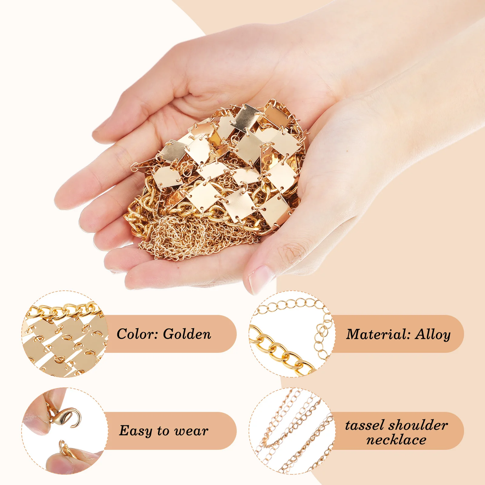 أنيقة الذهبي شرابة الكتف قلادة الجسم سلسلة التبعي لا حجم الخصر المطلوبة أنيق سلسلة الكتف السفر