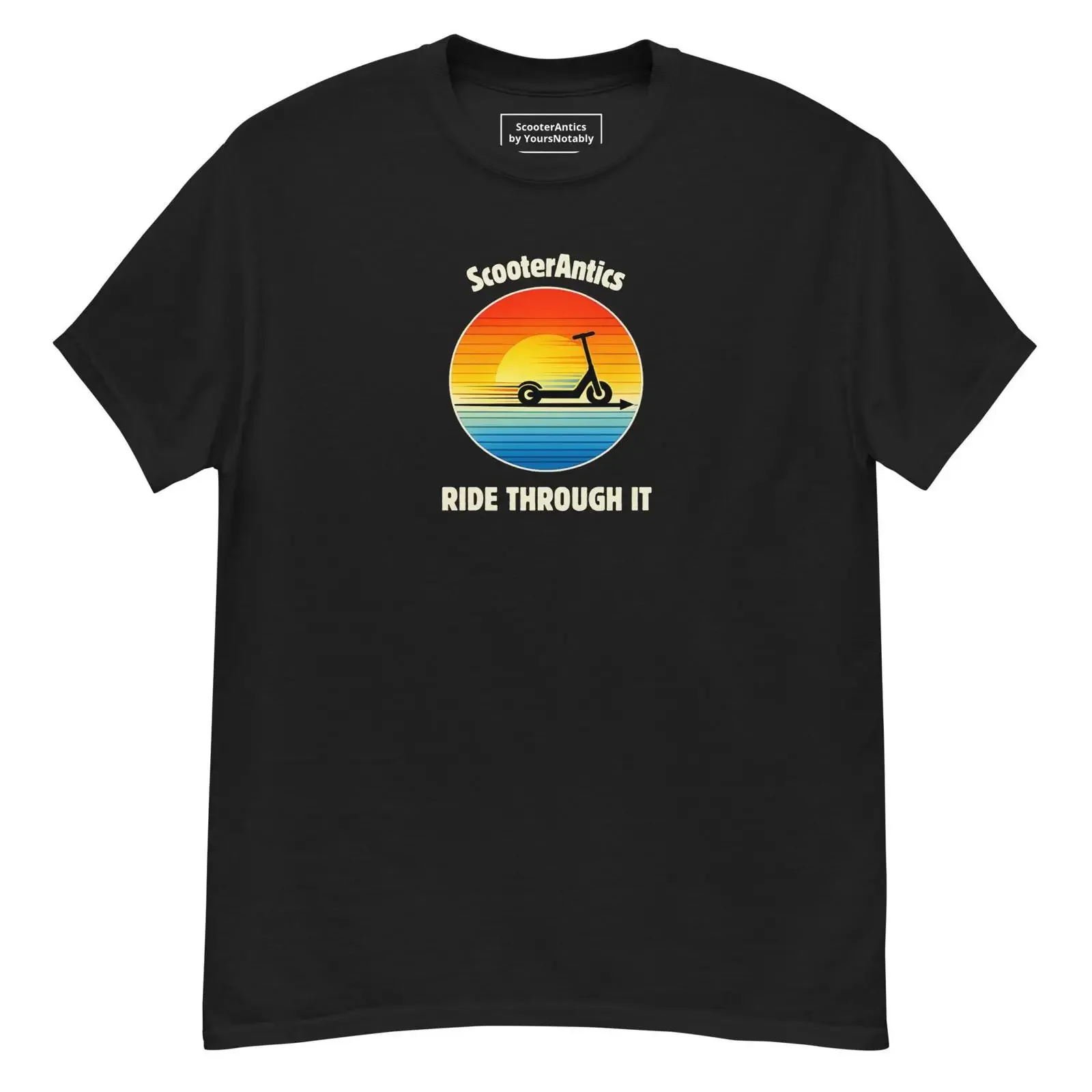 Scooter Antics Ride Through It T Shirt Sunset  vintage Washed Comfortable streetwear designer clothes Slightly fashion Soft