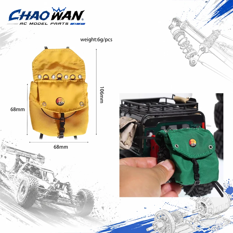 Mini Cloth Spare Tire Bag Simulation Travel Luggage Decoration Upgrade Part for 1/18 RC Crawler TRX4-M SCX24 MJX Land Rover RC M