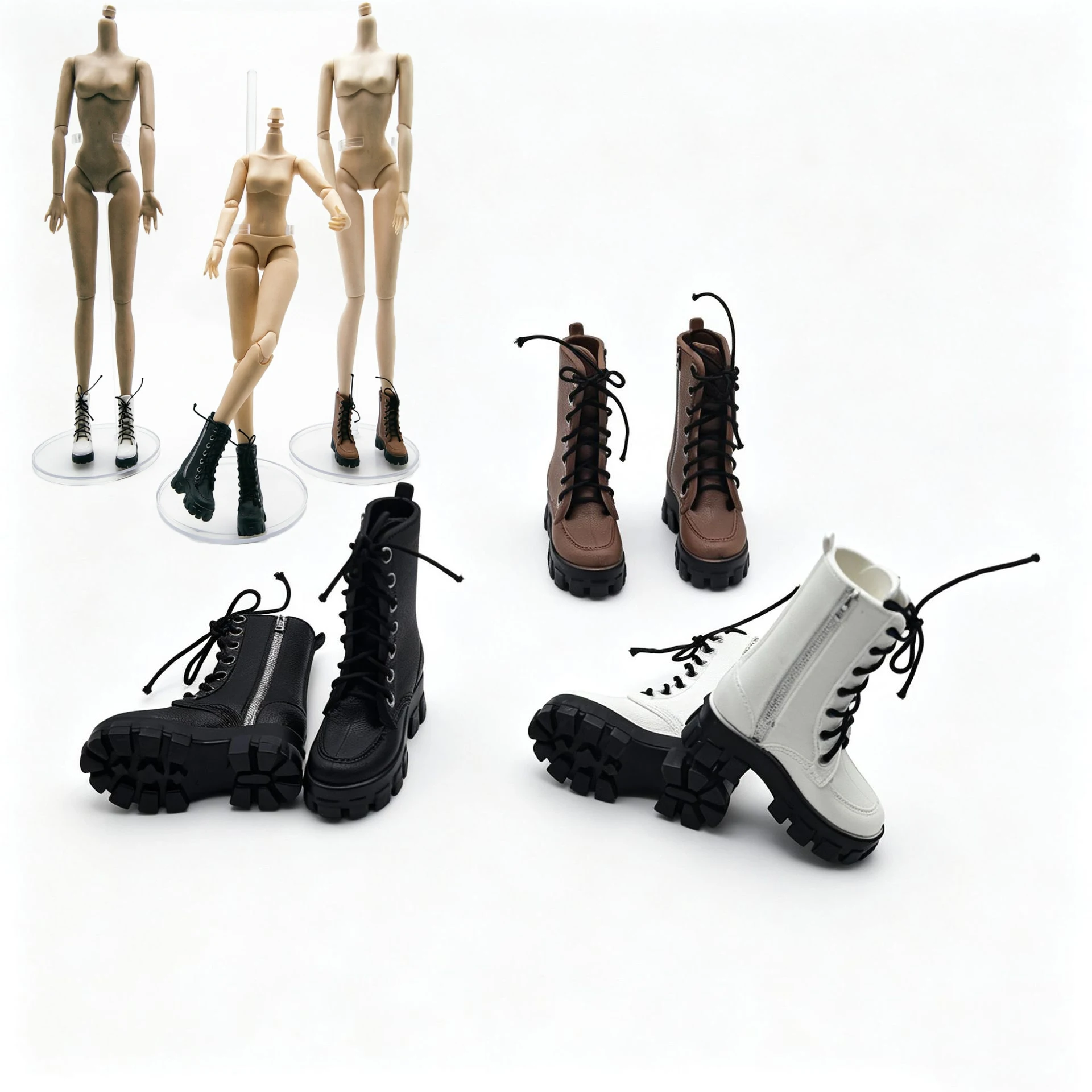 Doll Shoes 1/12 Doll Boots Versatile Doll Boots Accessories Fashion Female Doll Short Boots Cool Cool Girl Dress-Up Toy Shoes