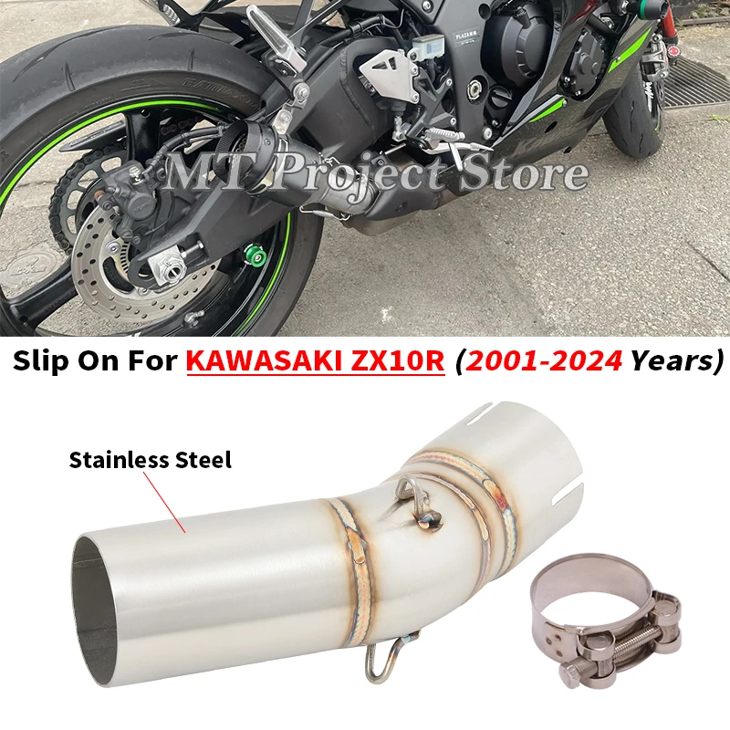 

Slip On For Kawasaki Ninja ZX-10R ZX10R ZX 10R 2021 2022 2023 2024 Motorcycle Exhaust Mid Link Pipe Motocross Escape Motorbike