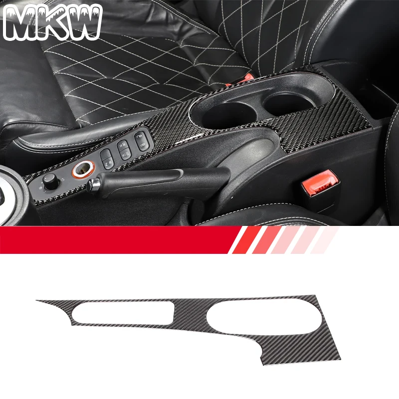 

For SEAT Leon Mk2 2008-2012 Soft Carbon Fiber Car Central Water Cup Holder Panel Trim Sticker Car Interior Accessories L/RHD