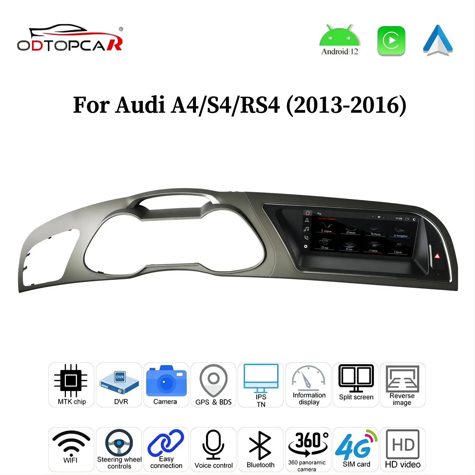 For Audi A4 S4 RS4 B8 Concert Symphony 8.8