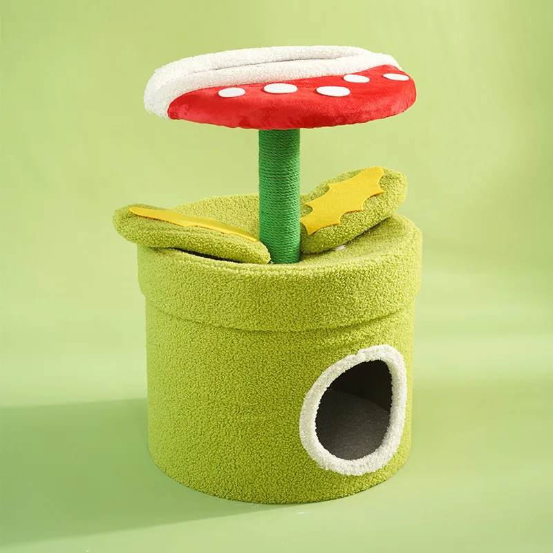 Pet Piranha Cat Climbing Frame Can Be Used As a Cat Nest and Toy, Suitable for Multiple Cats, New Pet Supplies with Hemp