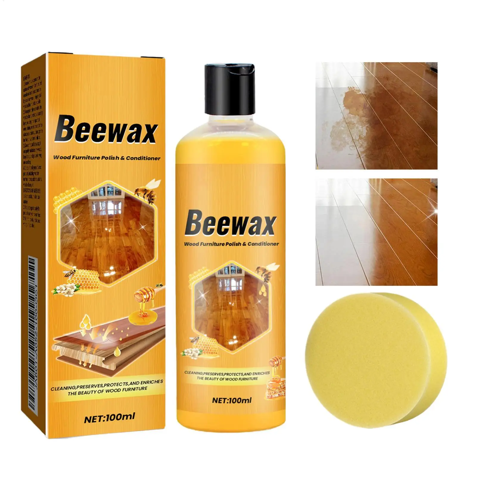 Beewax Wood Floor Cleaner Clean Wooden Floor Desk Product Polished Oil Shine Cleaning Dirt Stain Prevent Moisture Insect Cleaner