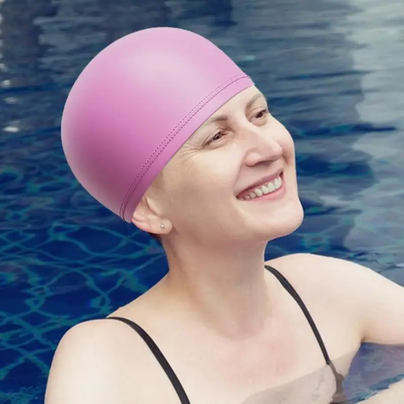 

Adult Swim Hat Swim Hair Hat Swimming Hat Non-Slip Bathing Cap Waterproof Swimmers Hats Swimming Head Hat For Long & Short Hair