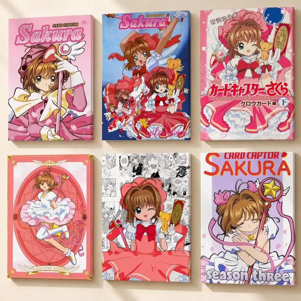 Anime C-Cardcaptor Sakura Framed Wall Painting Canvas Poster Wooden Stretcher Frame Inner Frame Kit for Wall Art Painting